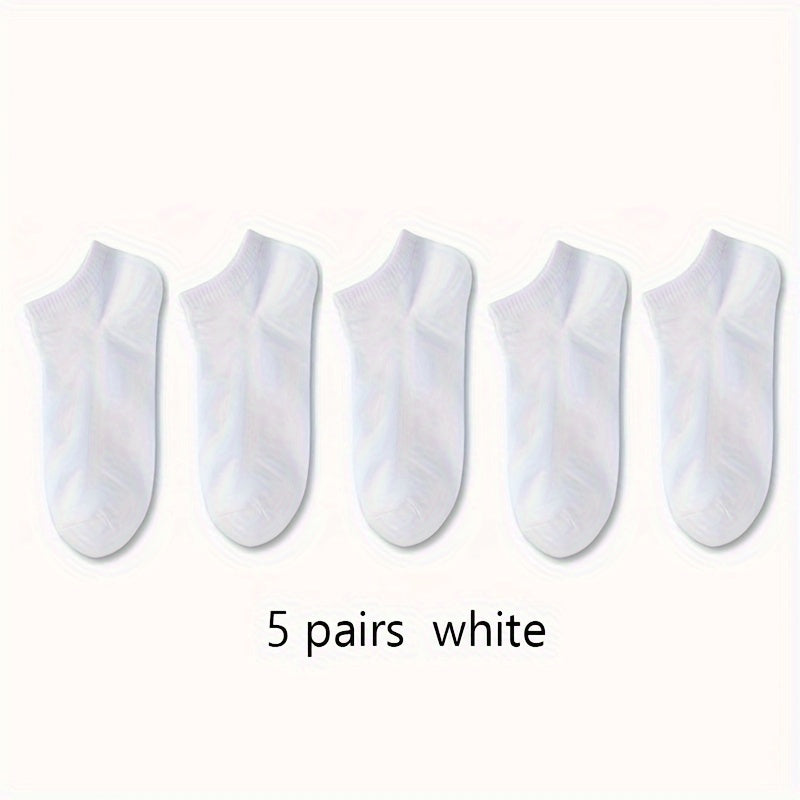 5/10/20 Pairs of Unisex Simple Solid Color Breathable And Comfortable Short Socks, Suitable for All Seasons.