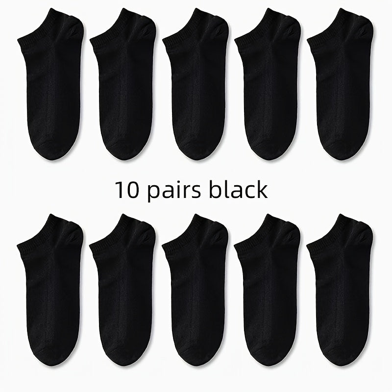 5/10/20 Pairs of Unisex Simple Solid Color Breathable And Comfortable Short Socks, Suitable for All Seasons.