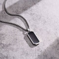 Collier pour homme en acier inoxydable 201, pendentif minimaliste noir effet goutte d'huile, cadeau unique.