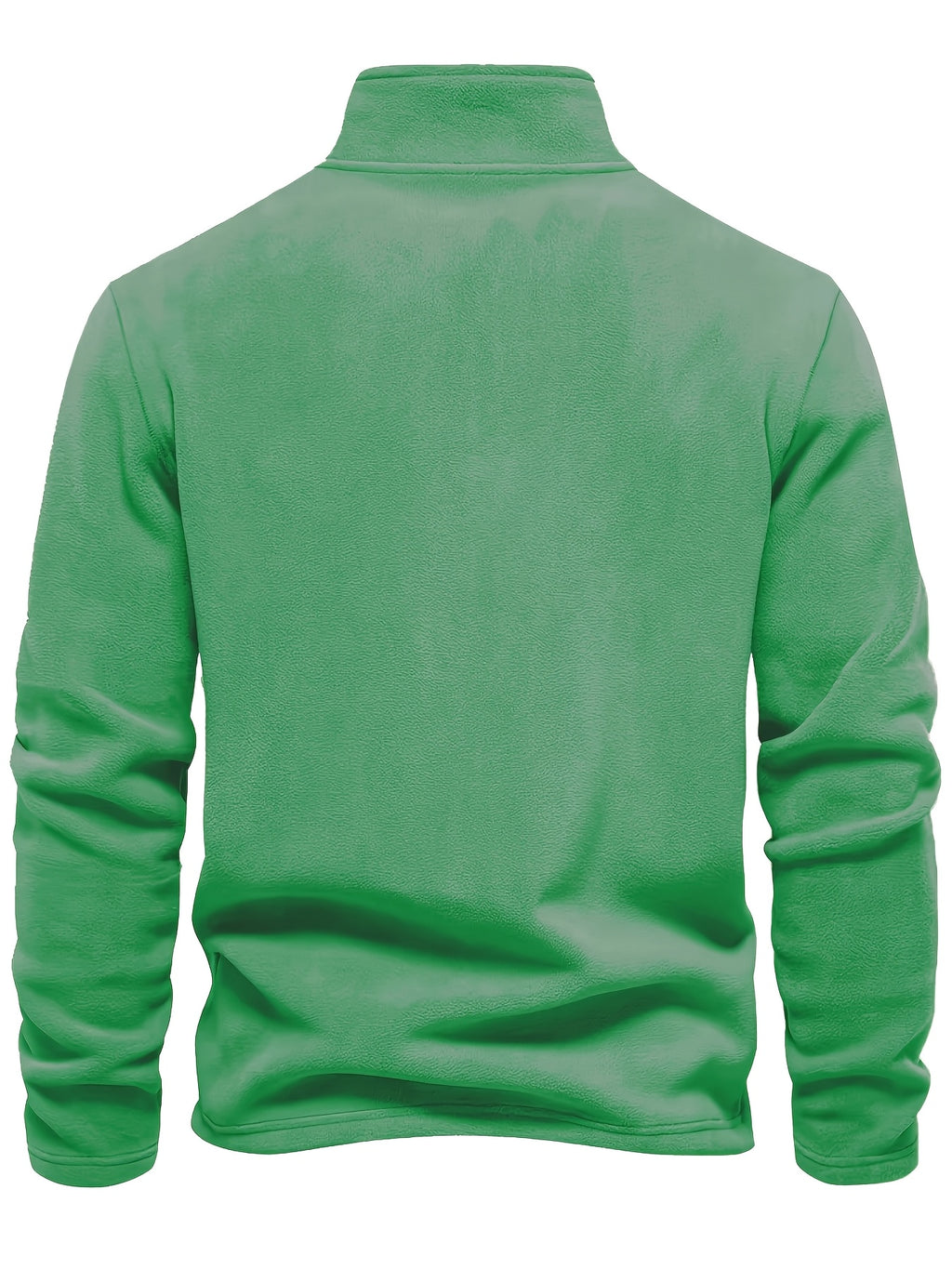 Men's Thermal Half-Zip Sweater Jacket with Round Neck & Collar - Winter Warm Full-Zip-like Zipper (Half-Zip) Closure, Machine Washable Casual Coat for Office & Outdoor, Dark Blue/Burgundy Label-Compatible (No Bulk Layering Ne