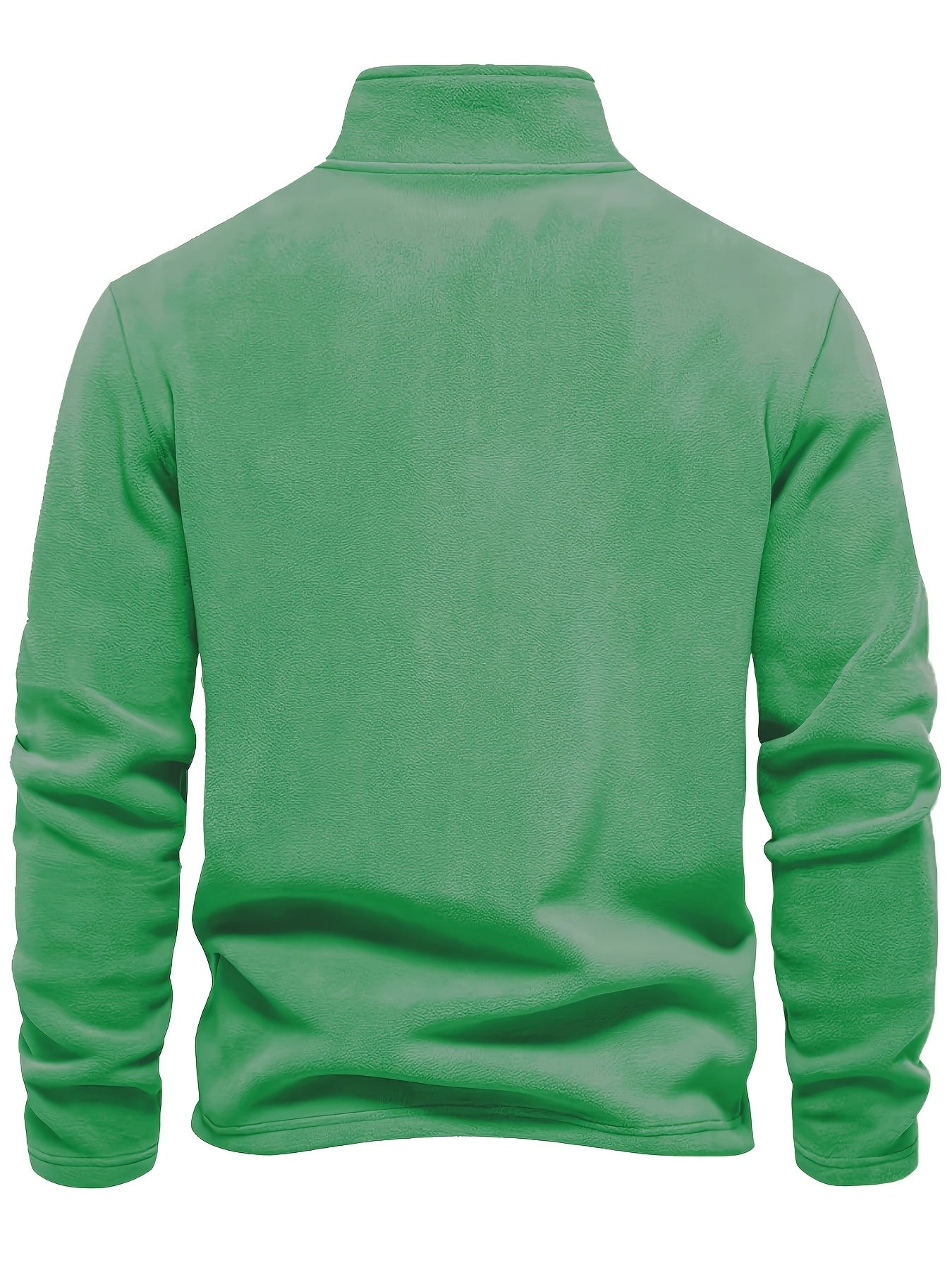 Men's Thermal Half-Zip Sweater Jacket with Round Neck & Collar - Winter Warm Full-Zip-like Zipper (Half-Zip) Closure, Machine Washable Casual Coat for Office & Outdoor, Dark Blue/Burgundy Label-Compatible (No Bulk Layering Ne