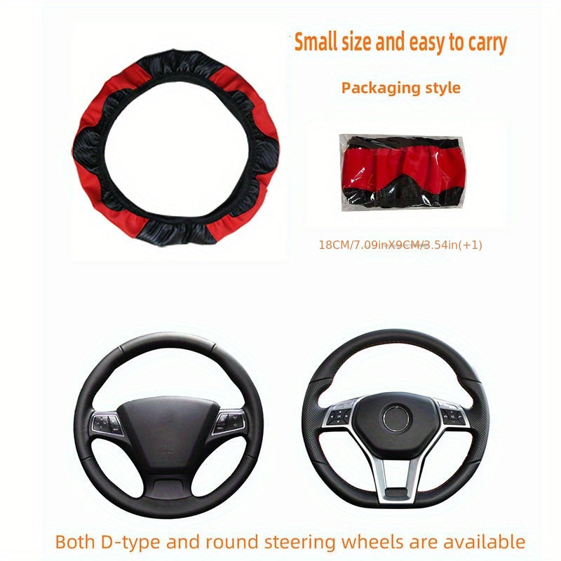 No Inner Ring Car Steering Wheel, Set Carbon Fiber PU Leather Wear-resistant Non-slip 37.01-38.0cm Car Accessories