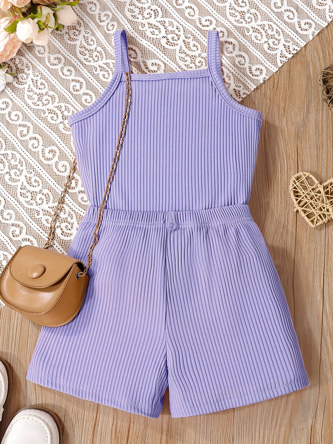 2pcs Toddler Girls Letter "MAMA'S MINI" Graphic Cami Top & Elastic Waist Shorts Set Kids Summer Outdoor Clothes