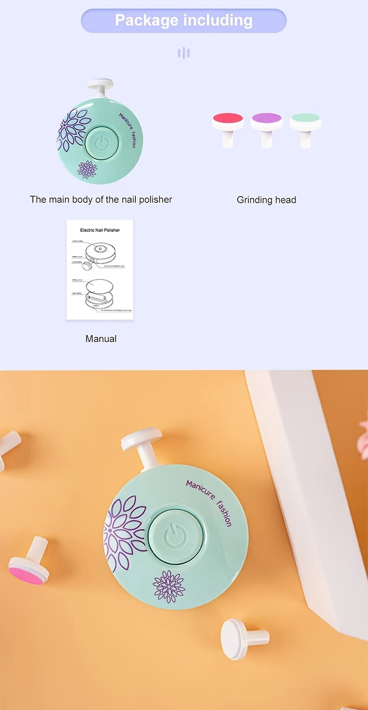 1 (3pcs-like) Baby Electric Nail Trimmer & Polisher Kit - -like Operation (Battery-Free), for, & - Gentle Painless Manicure System with Clipper/Scissors-like Tool - -Friendly Nail Care