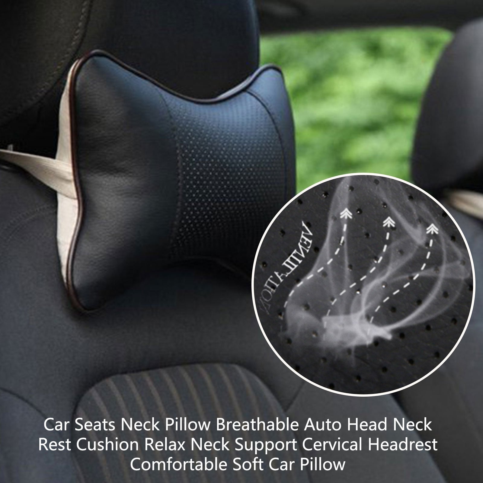 Car Seat Neck Pillow Breathable Auto Head Neck Rest Cushion, Neck Support Cervical Headrest Soft Car Pillow