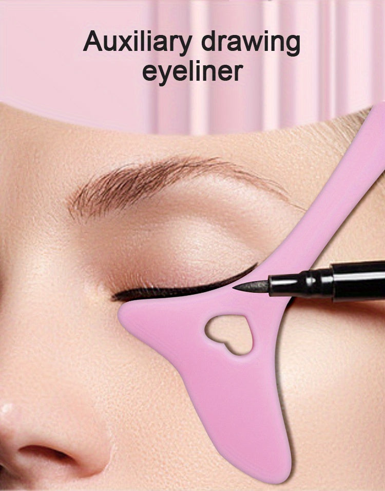 Pochoir en silicone pour eye-liner (1 pièce), outil de maquillage pour dessiner des traits précis, gabarit réutilisable, moule à eye-liner pour application rapide, accessoires de salle de bain