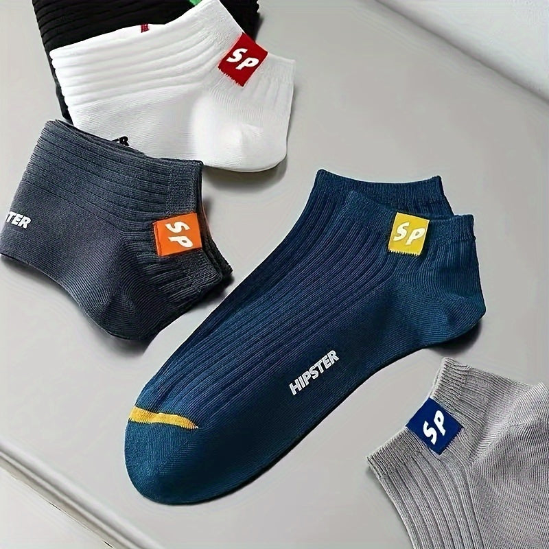 5 Pairs of Men'S Stylish, Breathable, Casual, Soft, And Comfortable Short Socks, Perfect for Summer Boat Shoes.