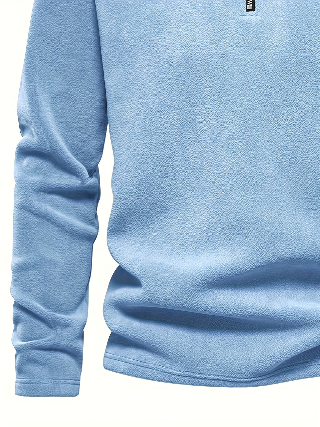 Men's Thermal Half-Zip Sweater Jacket with Round Neck & Collar - Winter Warm Full-Zip-like Zipper (Half-Zip) Closure, Machine Washable Casual Coat for Office & Outdoor, Dark Blue/Burgundy Label-Compatible (No Bulk Layering Ne