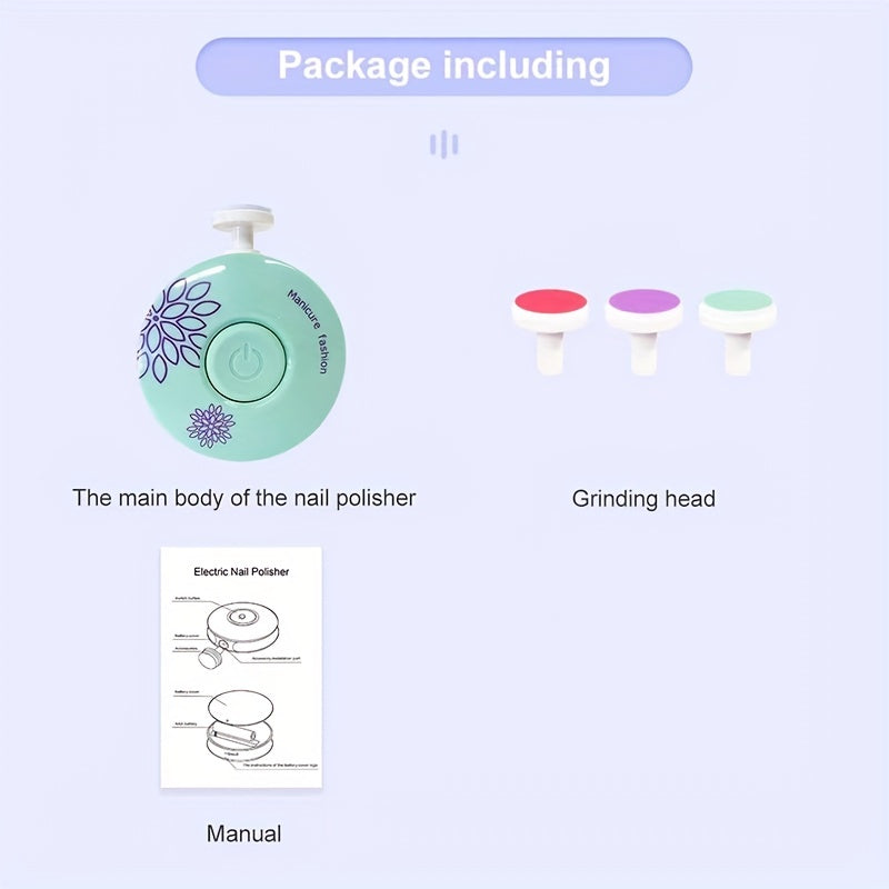 1 (3pcs-like) Baby Electric Nail Trimmer & Polisher Kit - -like Operation (Battery-Free), for, & - Gentle Painless Manicure System with Clipper/Scissors-like Tool - -Friendly Nail Care