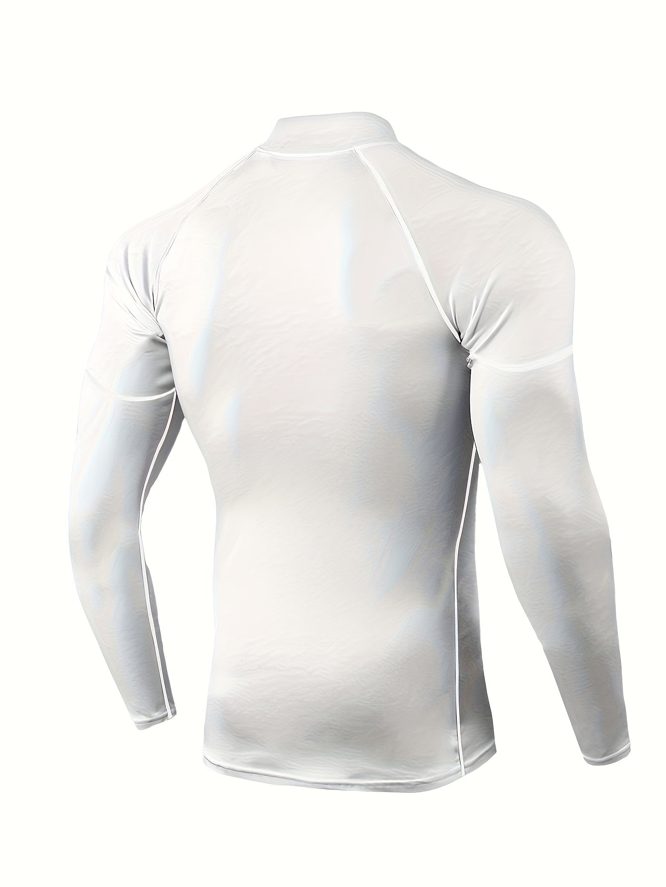 Men'S Fast-Drying Stretchable Fitness Top - High Neck Long Sleeve Training Shirt, Fitted Gym & Boxing Top for Year-Round Use, Moisture-Wicking Sports Performance Wear, Workout Clothes, Training Shirt, Sporty Design, Flexible