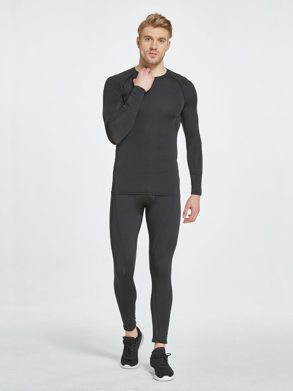 Men'S PRO Sports Quick-Dry Fitness Top | Long Sleeve, High Stretch, Crew Neck, Moisture Wicking, Suitable for Running, Training, and Casual Wear