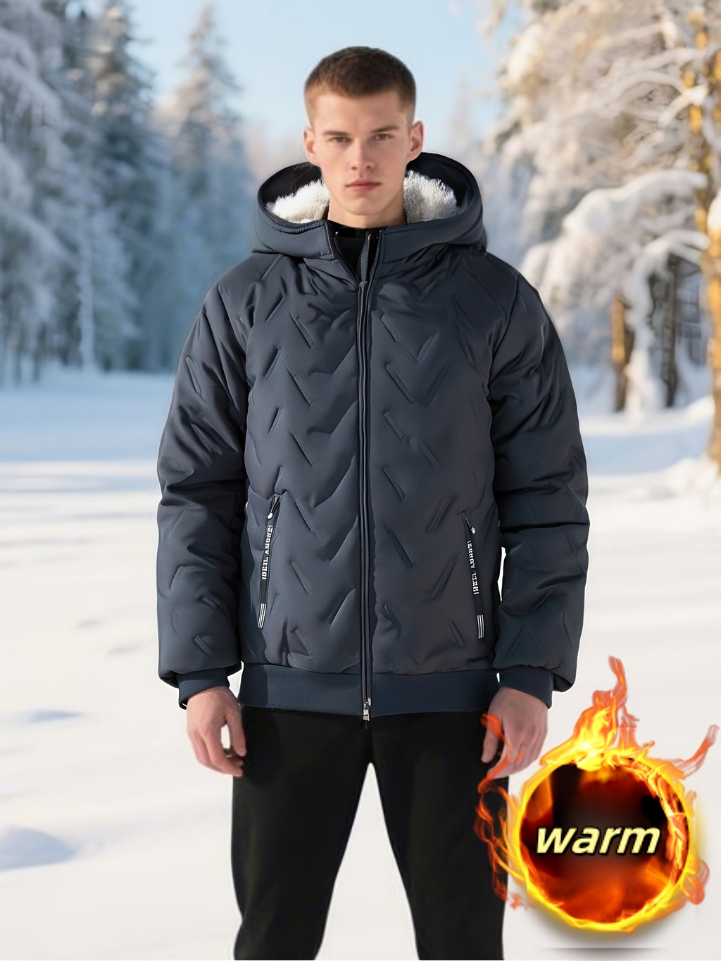 Men'S Hooded Fleece Jacket | Thickened, Windproof, Comfortable, Casual, Super Warm Anti-Cold with Lamb Velvet Lining and Lining