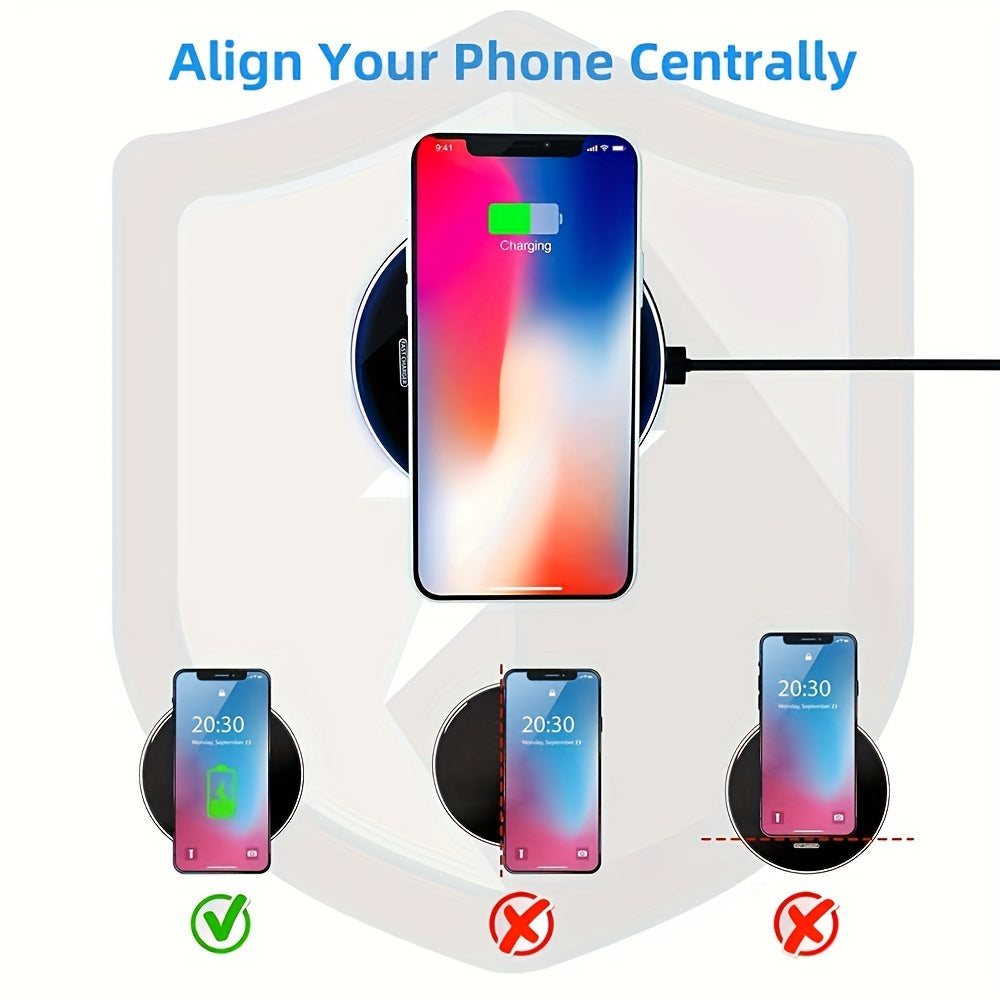 Wireless Charger For IPhone 15 14 13 12 Pro Max Mini 11 XS XR X 8 Plus For Airpods 3 15W Fast Wireless Charging Pad For Samsung Galaxy S24/S23/S23 Ultra/S22/S22+/S22 Ultra/S21/S21+/S21 Utral/S20/S20+/S10/S10+/S9/S9+/S8/S8+, N