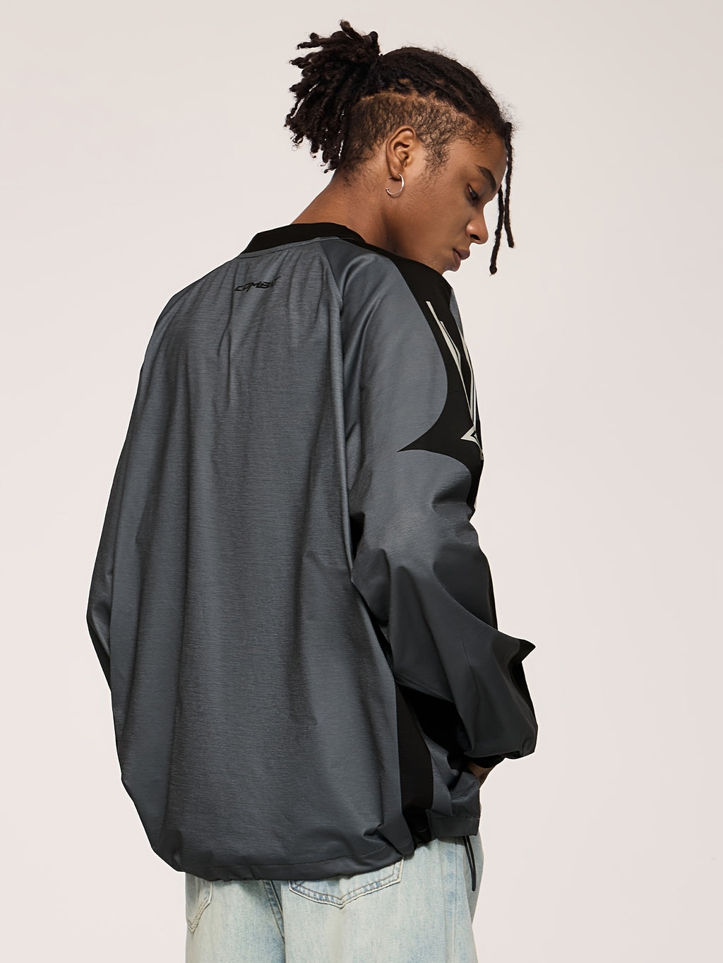 Men'S Casual Polyester Long Sleeve T-Shirt with "COMET" Print, Black & White Striped Design, Loose Fit, Sweetheart Neckline, Non-Stretch Fabric, Perfect for Spring, Summer, and Fall, Casual Wear | Sporty Casualwear | Polyeste