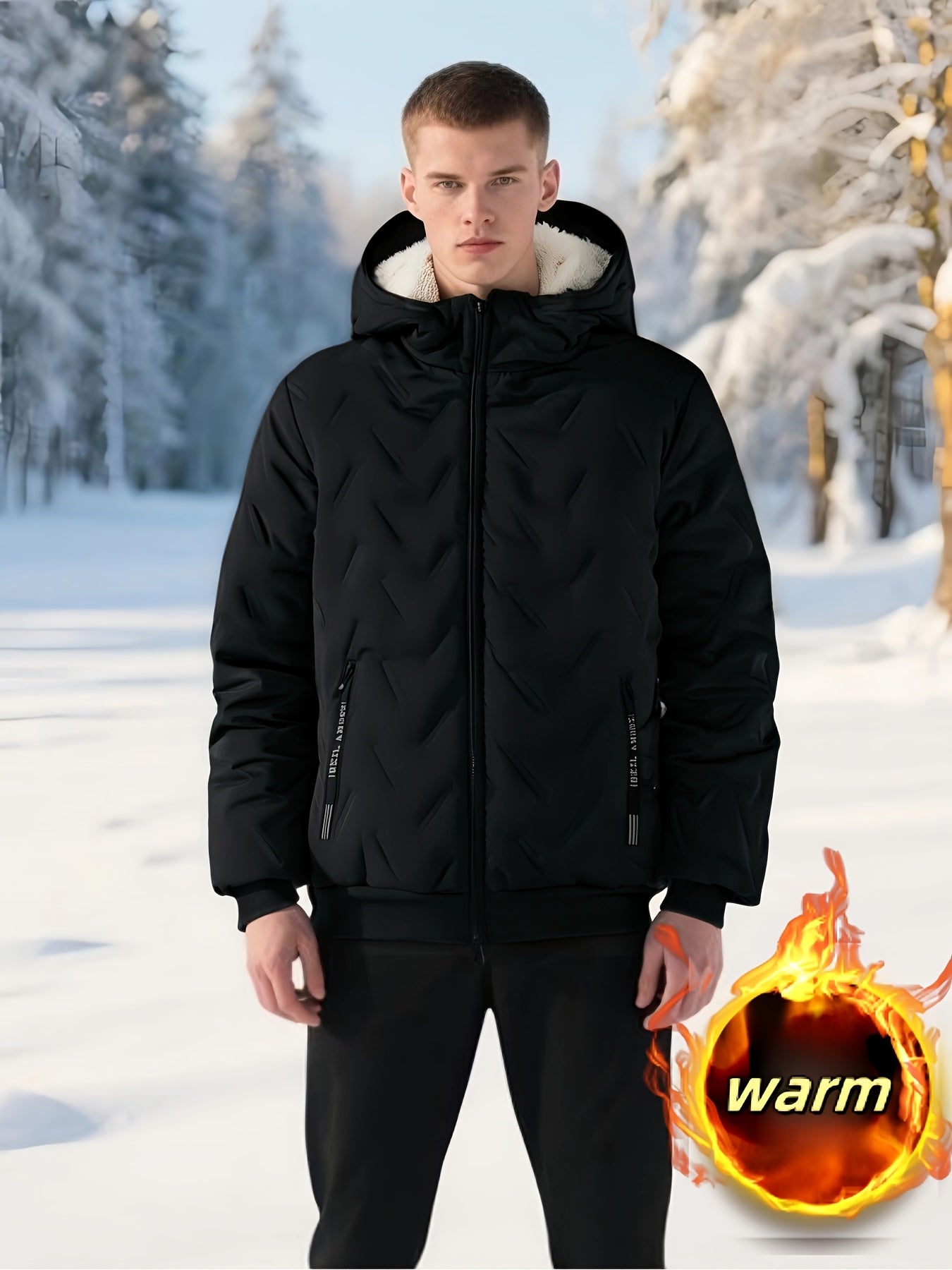 Men'S Hooded Fleece Jacket | Thickened, Windproof, Comfortable, Casual, Super Warm Anti-Cold with Lamb Velvet Lining and Lining