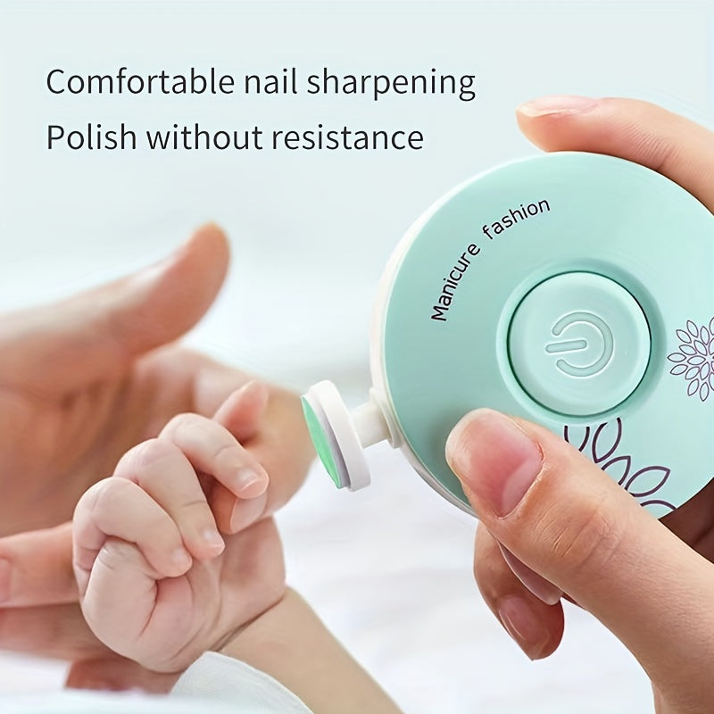 1 (3pcs-like) Baby Electric Nail Trimmer & Polisher Kit - -like Operation (Battery-Free), for, & - Gentle Painless Manicure System with Clipper/Scissors-like Tool - -Friendly Nail Care