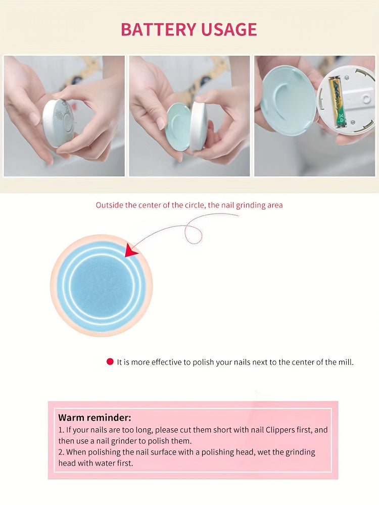 1 (3pcs-like) Baby Electric Nail Trimmer & Polisher Kit - -like Operation (Battery-Free), for, & - Gentle Painless Manicure System with Clipper/Scissors-like Tool - -Friendly Nail Care