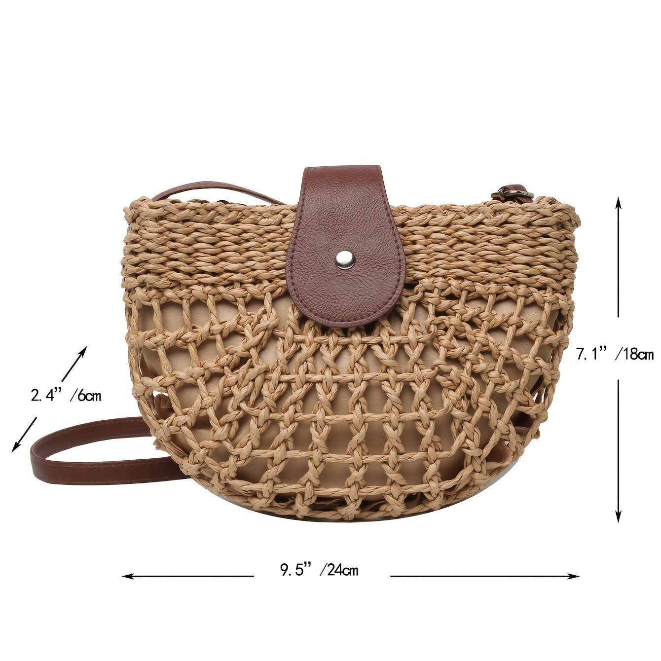 Women's Minimalist Crossbody Bag, Trendy Straw Shoulder Bag, All-Match Bag For Beach