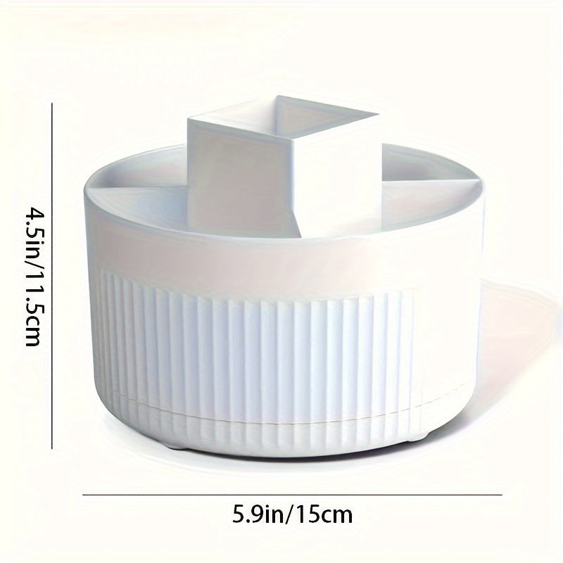 Rotating Makeup Organizer, 360 Degree Rotation, Minimalist Design, High-Gloss ABS Plastic, Perfect for Bedroom, Vanity, Bathroom Storage