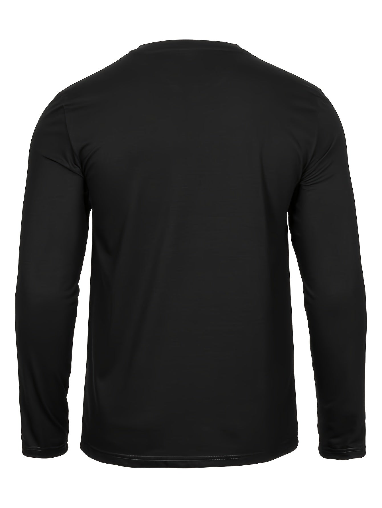 3pcs Men's 100% Cotton Long Sleeve T-Shirts with Lettered Applique Logos - Round Neck Casual Streetwear, Spring/Fall Wardrobe in Breathable Fabric for Casual Attire (3pcs Pack)