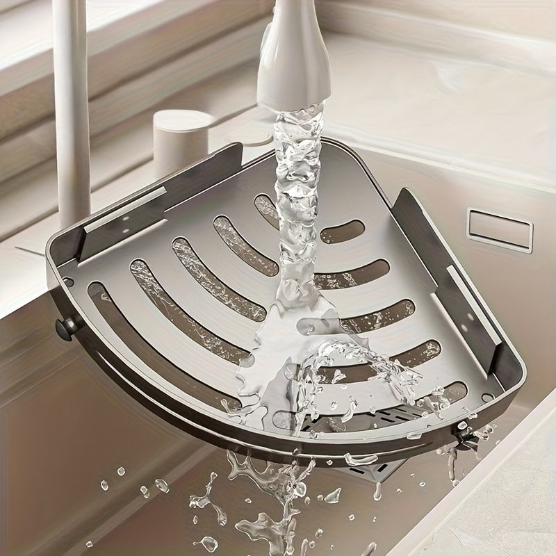 2pcs Modern No-Drill Corner Shelves - Durable ABS Bathroom Storage Racks for Sink, Toilet & Shower Organization