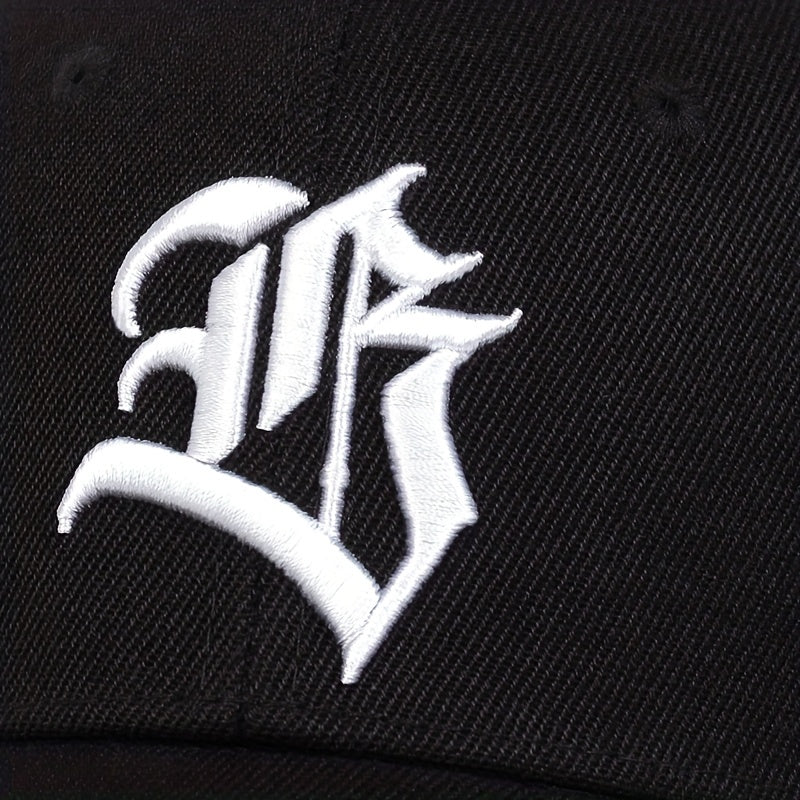 Casquette de baseball brodée Goth B, couleur unie, décontractée, unisexe, style papa, pour femmes et hommes.