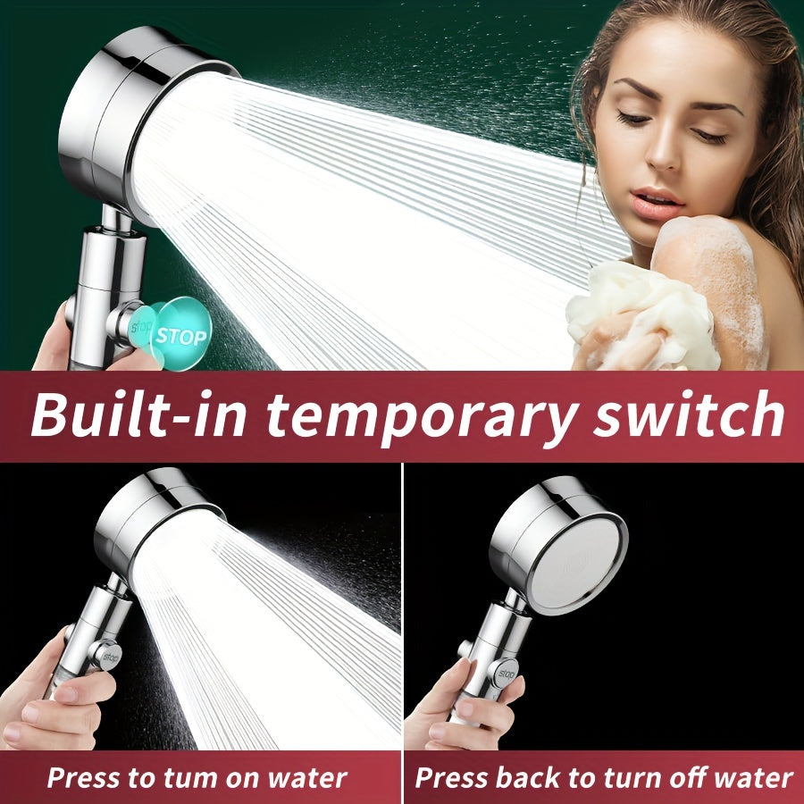 1pc Supercharged Filtered Shower Head | Three-Speed Adjustable, Super Pressurized, Wall-Mounted, Painted Finish, Rain Set, Adjustable Angle Head, Bathroom Accessories, For Shower Use Only