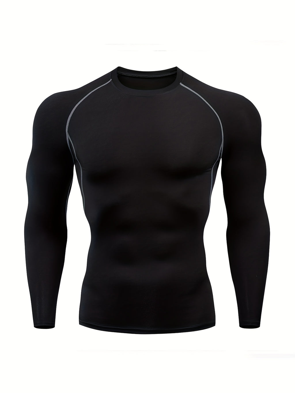 Men'S PRO Sports Quick-Dry Fitness Top | Long Sleeve, High Stretch, Crew Neck, Moisture Wicking, Suitable for Running, Training, and Casual Wear