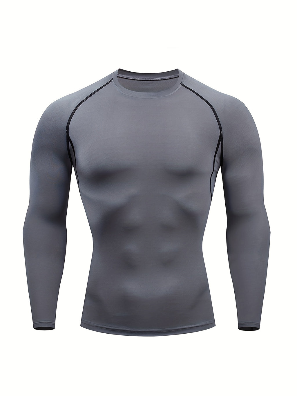 Men'S PRO Sports Quick-Dry Fitness Top | Long Sleeve, High Stretch, Crew Neck, Moisture Wicking, Suitable for Running, Training, and Casual Wear