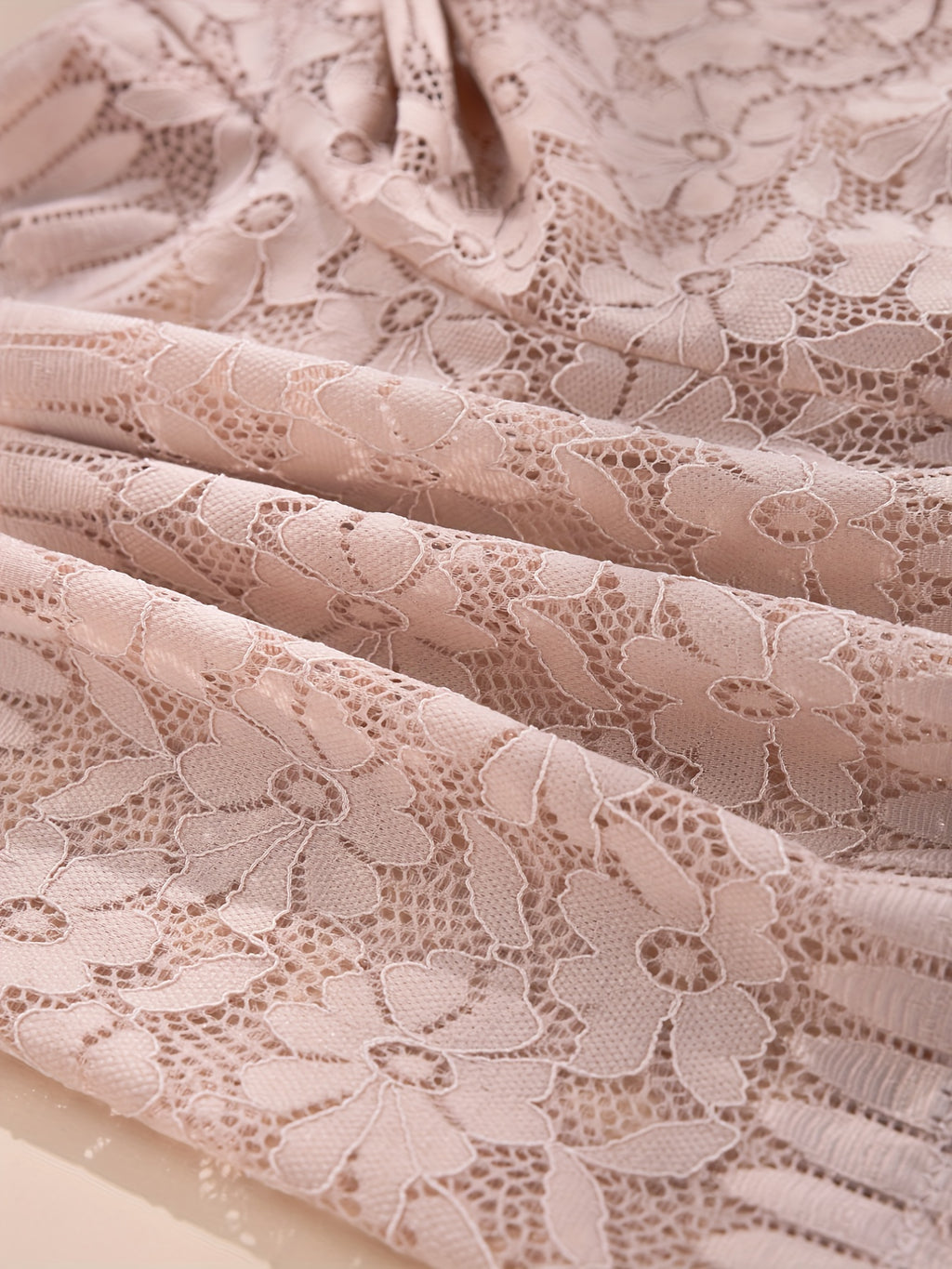 4 Pack Plus Size Elegant Underwear Set, Women's Plus Floral Jacquard Contrast Lace Underwear Four Piece Set