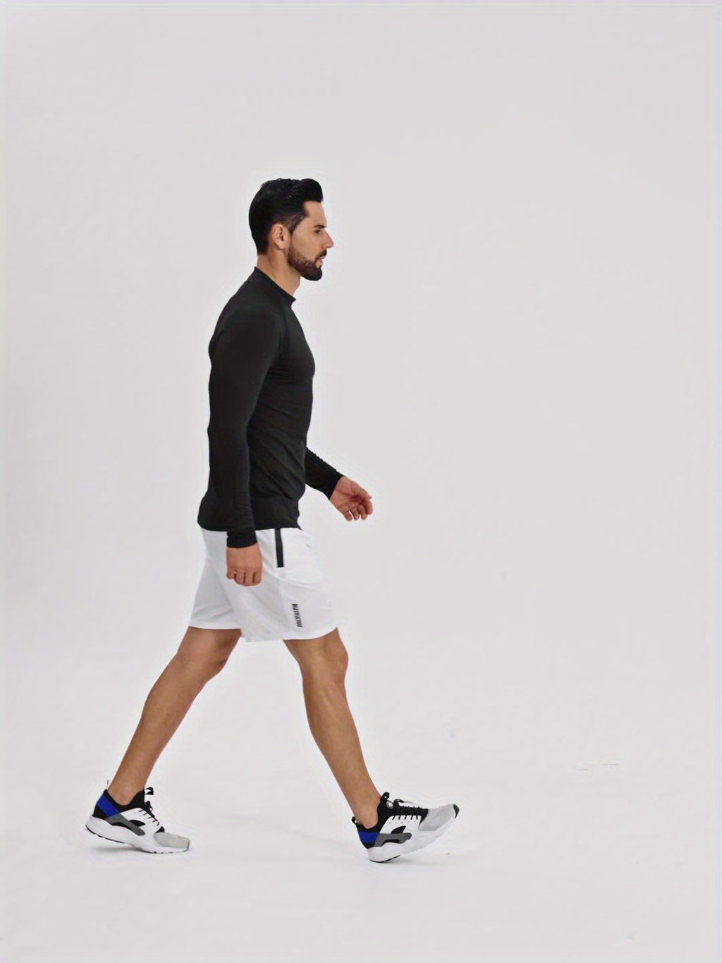 Men'S Fast-Drying Stretchable Fitness Top - High Neck Long Sleeve Training Shirt, Fitted Gym & Boxing Top for Year-Round Use, Moisture-Wicking Sports Performance Wear, Workout Clothes, Training Shirt, Sporty Design, Flexible