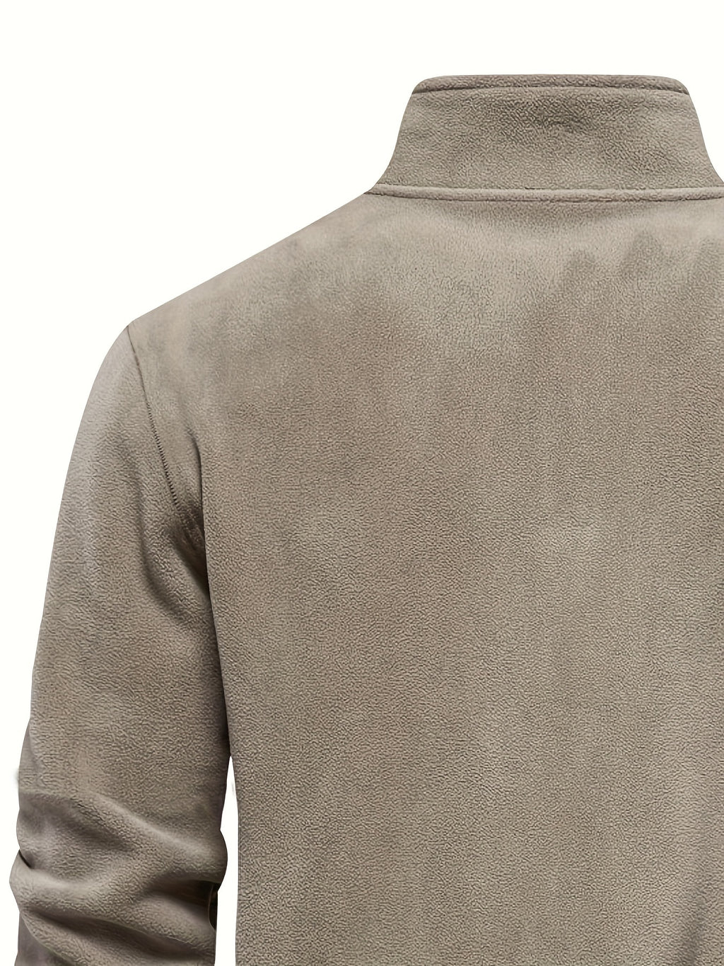 Men's Thermal Half-Zip Sweater Jacket with Round Neck & Collar - Winter Warm Full-Zip-like Zipper (Half-Zip) Closure, Machine Washable Casual Coat for Office & Outdoor, Dark Blue/Burgundy Label-Compatible (No Bulk Layering Ne