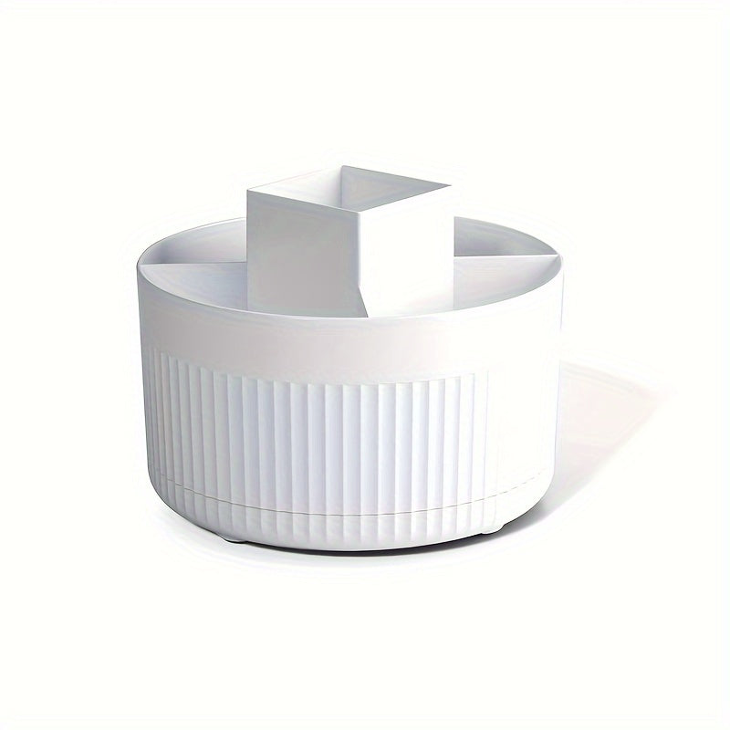 Rotating Makeup Organizer, 360 Degree Rotation, Minimalist Design, High-Gloss ABS Plastic, Perfect for Bedroom, Vanity, Bathroom Storage