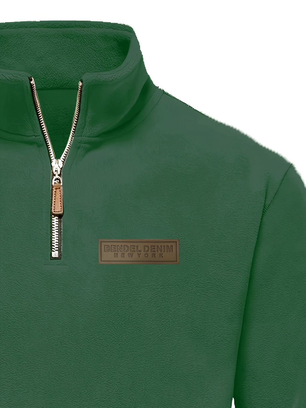 Men's Thermal Half-Zip Sweater Jacket with Round Neck & Collar - Winter Warm Full-Zip-like Zipper (Half-Zip) Closure, Machine Washable Casual Coat for Office & Outdoor, Dark Blue/Burgundy Label-Compatible (No Bulk Layering Ne