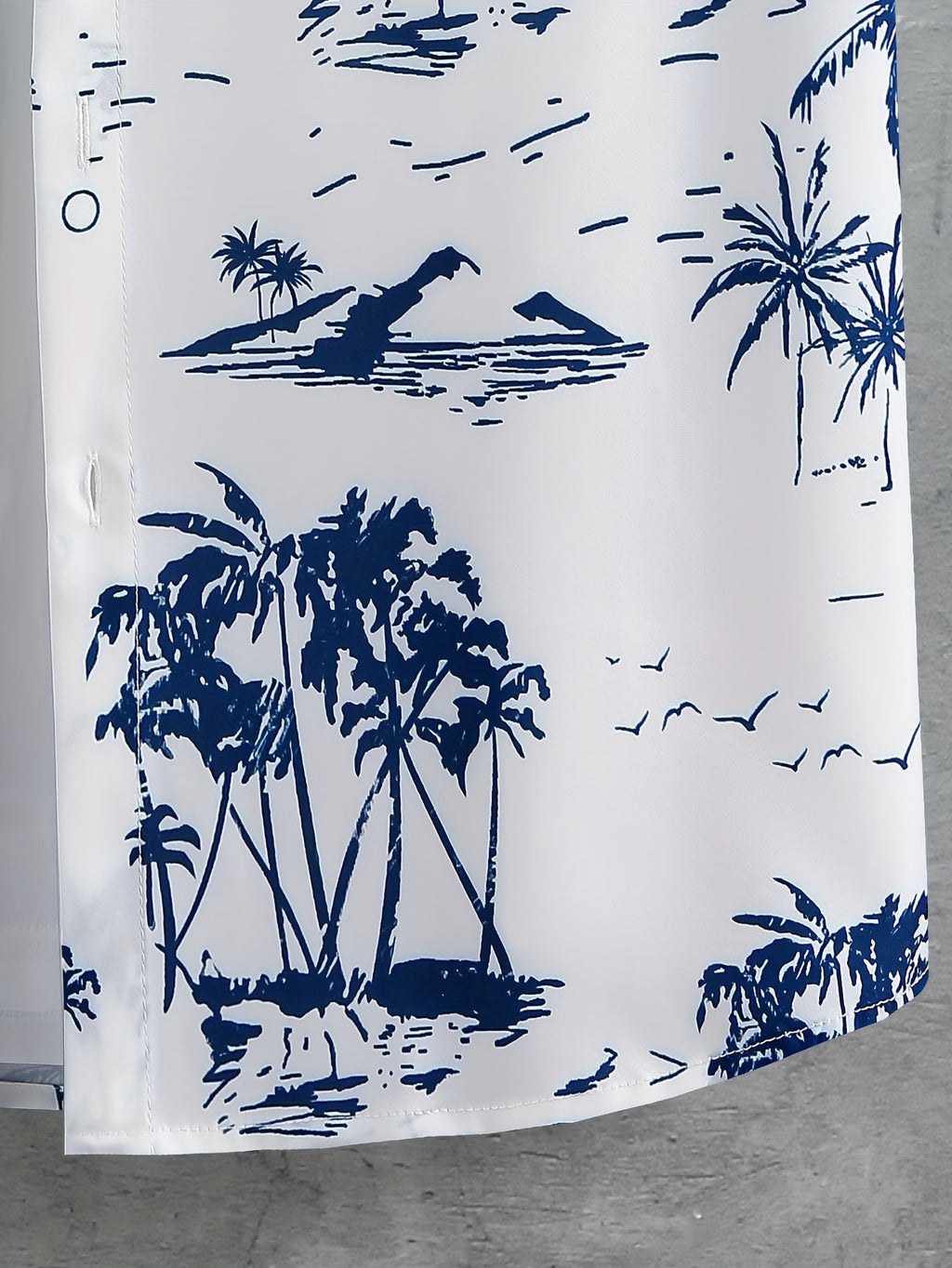 Coconut Trees, Men's 2pcs, Short Sleeve Graphic Print Button Up Shirt And Drawstring Shorts co ord set