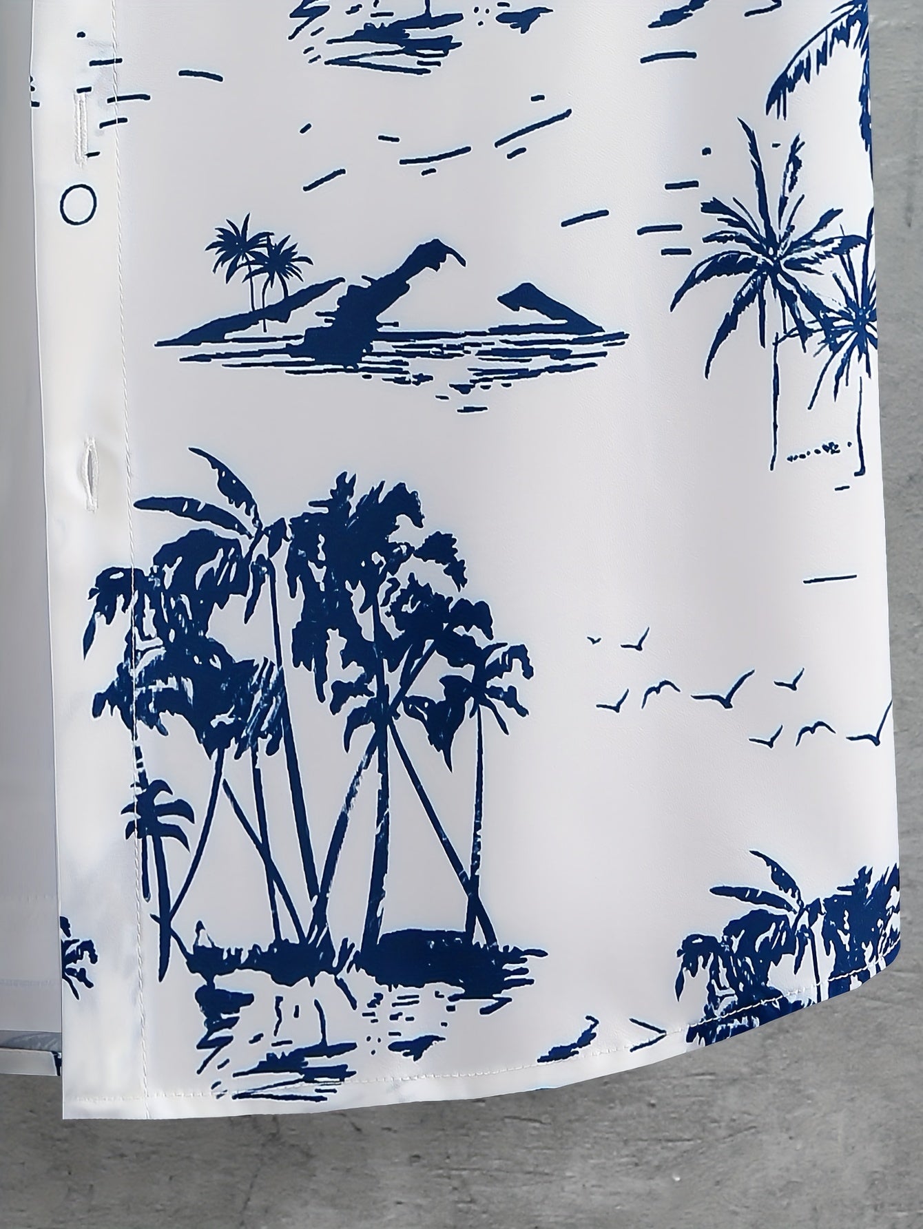 Coconut Trees, Men's 2pcs, Short Sleeve Graphic Print Button Up Shirt And Drawstring Shorts co ord set