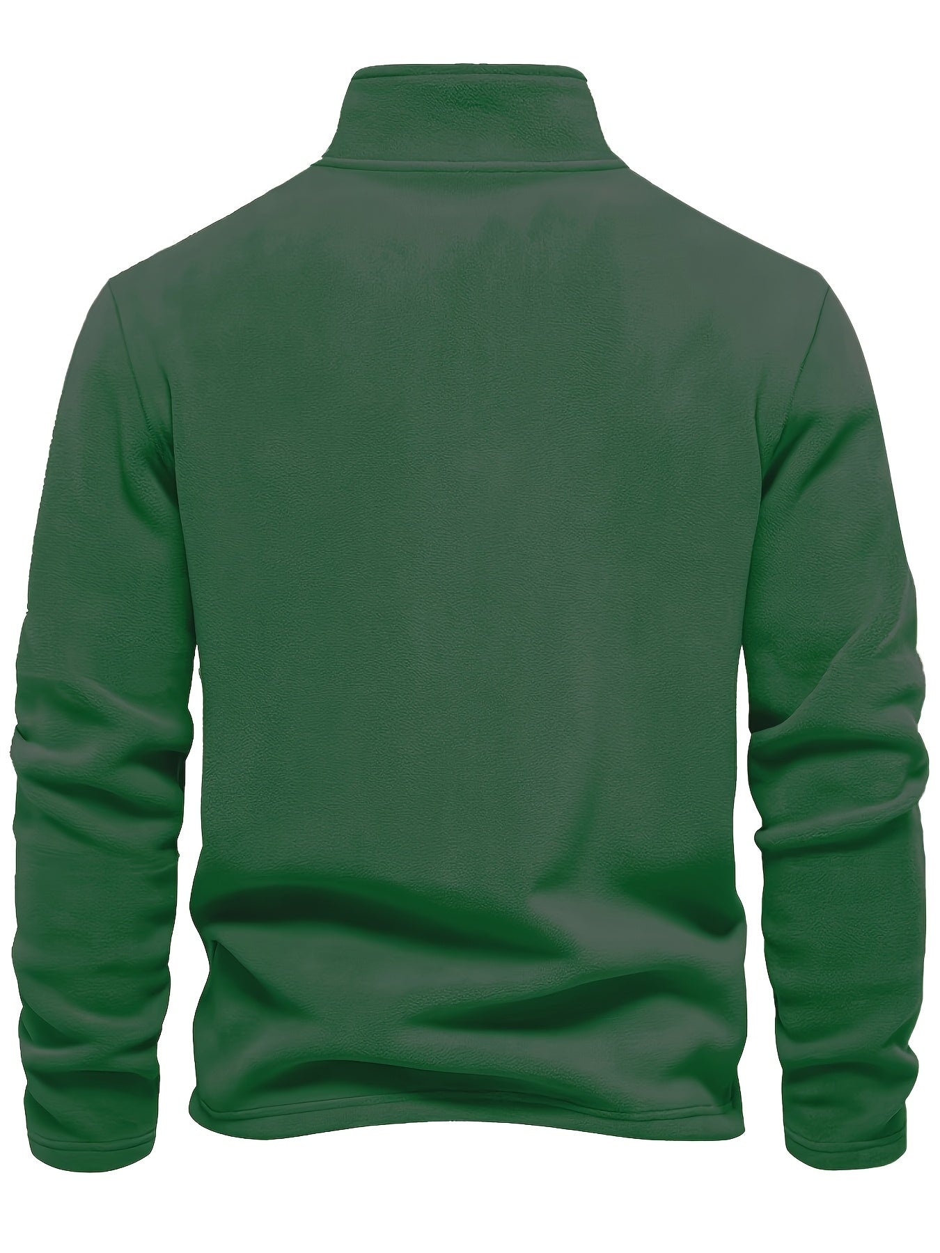 Men's Thermal Half-Zip Sweater Jacket with Round Neck & Collar - Winter Warm Full-Zip-like Zipper (Half-Zip) Closure, Machine Washable Casual Coat for Office & Outdoor, Dark Blue/Burgundy Label-Compatible (No Bulk Layering Ne