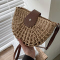 Women's Minimalist Crossbody Bag, Trendy Straw Shoulder Bag, All-Match Bag For Beach