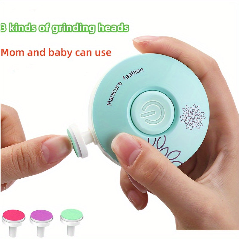 1 (3pcs-like) Baby Electric Nail Trimmer & Polisher Kit - -like Operation (Battery-Free), for, & - Gentle Painless Manicure System with Clipper/Scissors-like Tool - -Friendly Nail Care