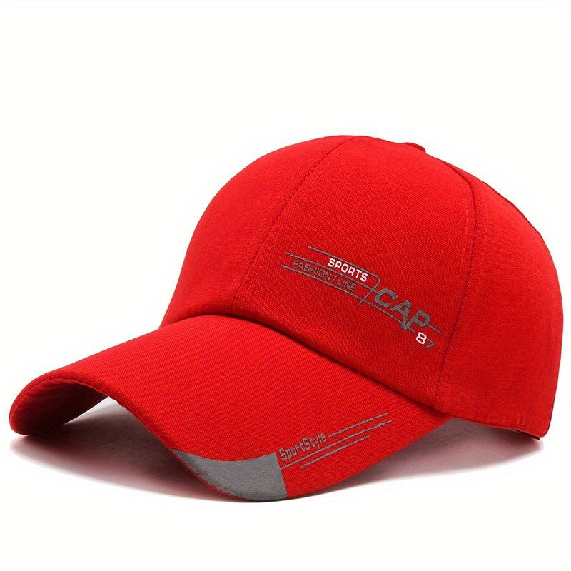 Casquette de baseball pour homme avec protection solaire et imprimé lettres, idéale pour les activités de plein air.