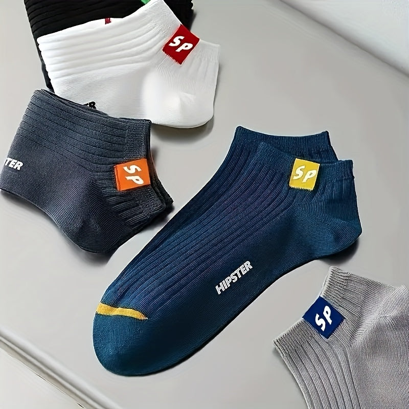 5 Pairs of Men'S Stylish, Breathable, Casual, Soft, And Comfortable Short Socks, Perfect for Summer Boat Shoes.