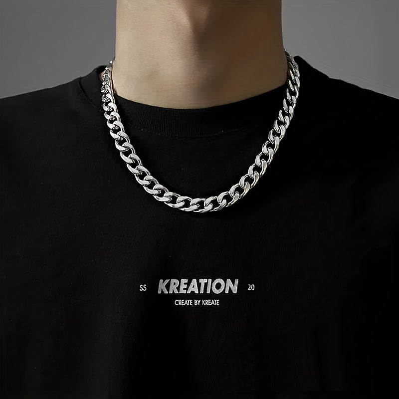 Stainless Steel Chain Necklace, Unisex Hip Hop Cuban Neck Chain Necklaces