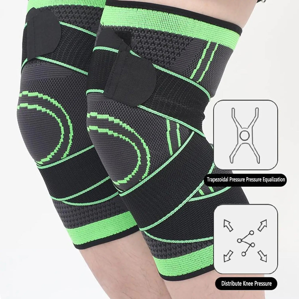 Offre spéciale : 1 paire de genouillères de compression avec sangle ajustable pour la récupération et le sport. Polyester et coton élastiques pour une protection professionnelle.