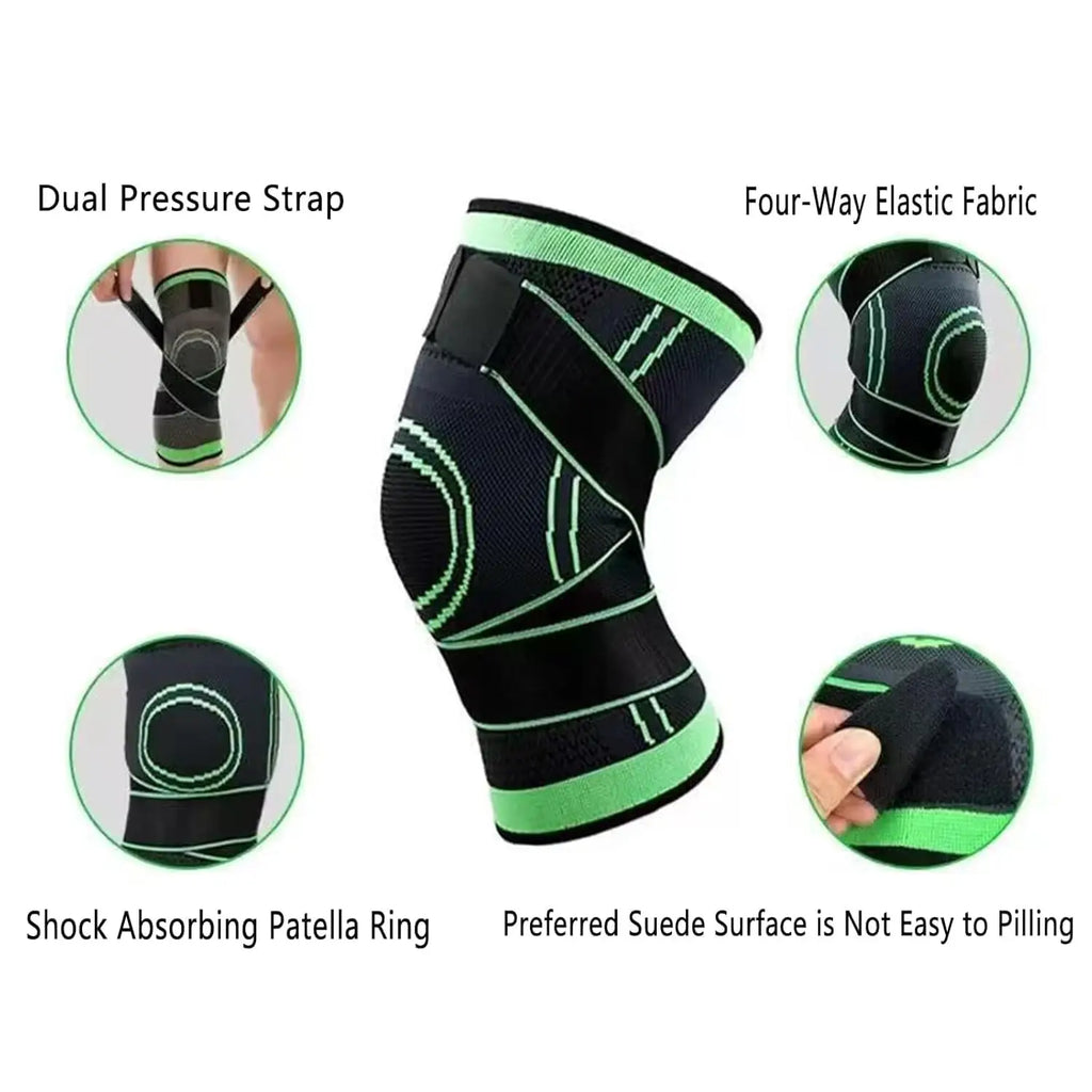 Offre spéciale : 1 paire de genouillères de compression avec sangle ajustable pour la récupération et le sport. Polyester et coton élastiques pour une protection professionnelle.
