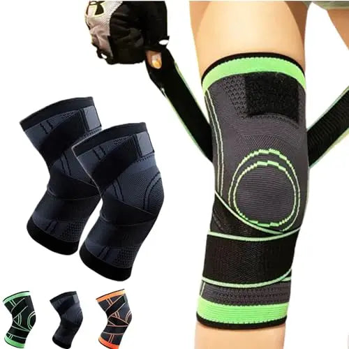 Offre spéciale : 1 paire de genouillères de compression avec sangle ajustable pour la récupération et le sport. Polyester et coton élastiques pour une protection professionnelle.