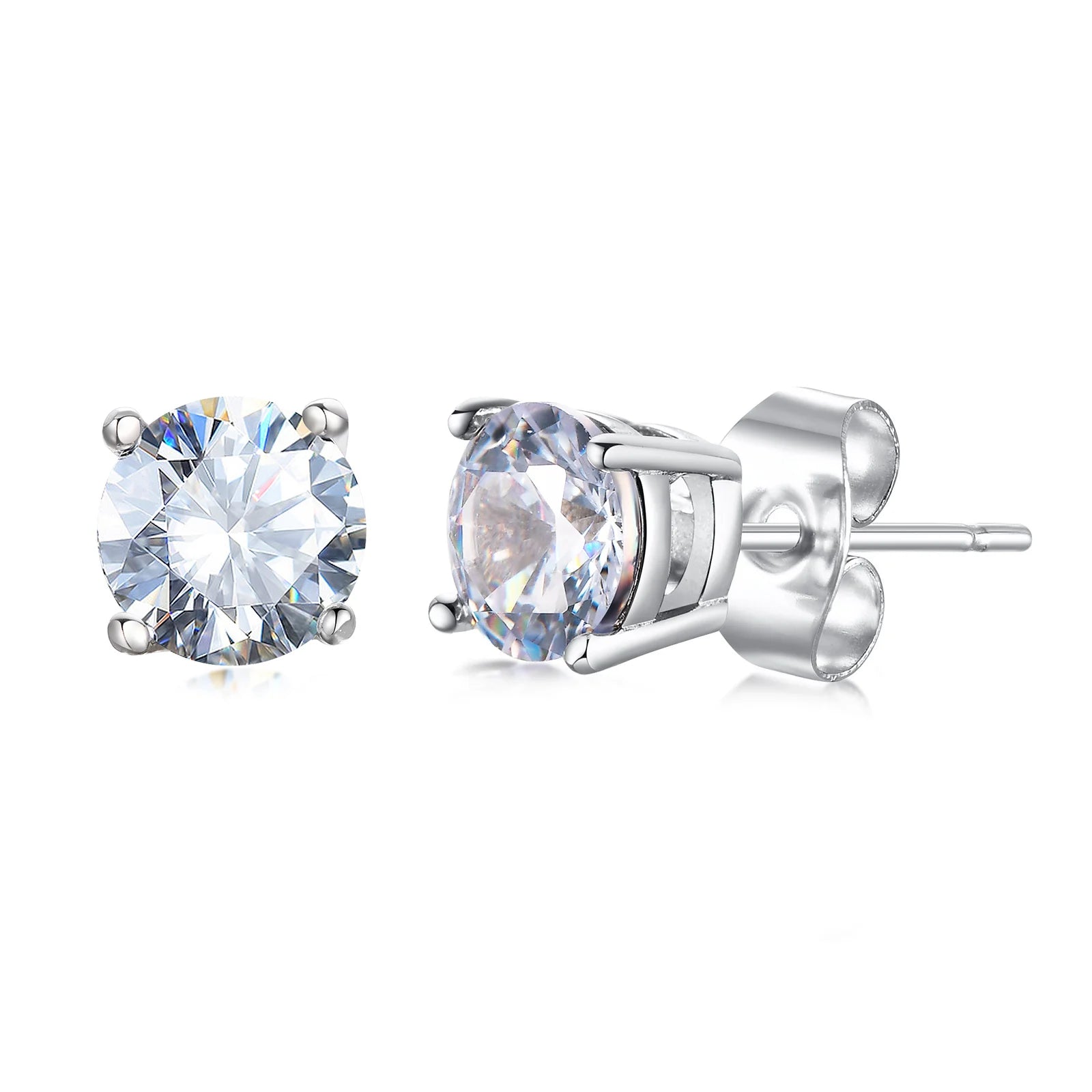 Vnox Punk Rock Stud Earrings for Men Women, Black Gothic Earrings, Stainless Steel Ear Jewelry with AAA CZ Stone, Cool Gift