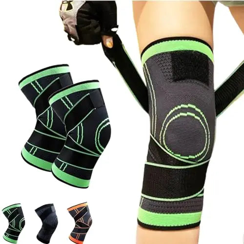 Offre spéciale : 1 paire de genouillères de compression avec sangle ajustable pour la récupération et le sport. Polyester et coton élastiques pour une protection professionnelle.