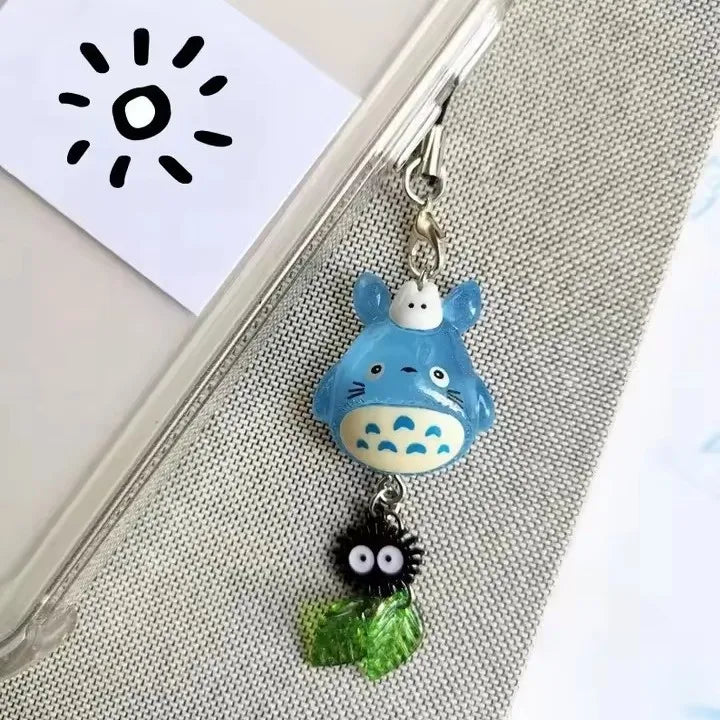 Porte-clés Kawaii Totoro bleu animal, pendentif chat anime des bois, accessoire de cosplay fait main, cadeau Y2K