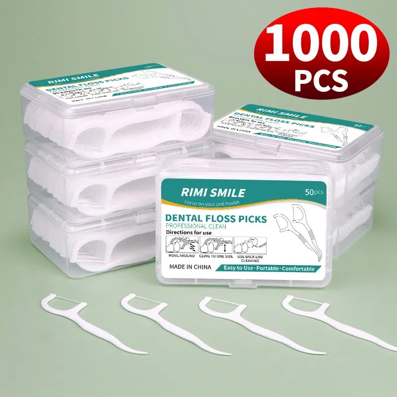 50/150/300/600/1000PCS portable Dental floss and toothpicks Disposable oral care products,oral care, dental floss, toothpick set
