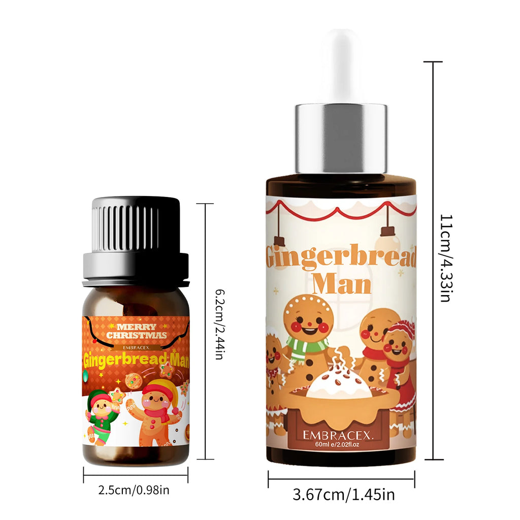 10ml 60ml Gingerbread Man Essential Oils Christmas fragrance DIY skincare oil massage oil candle Festival gifts
